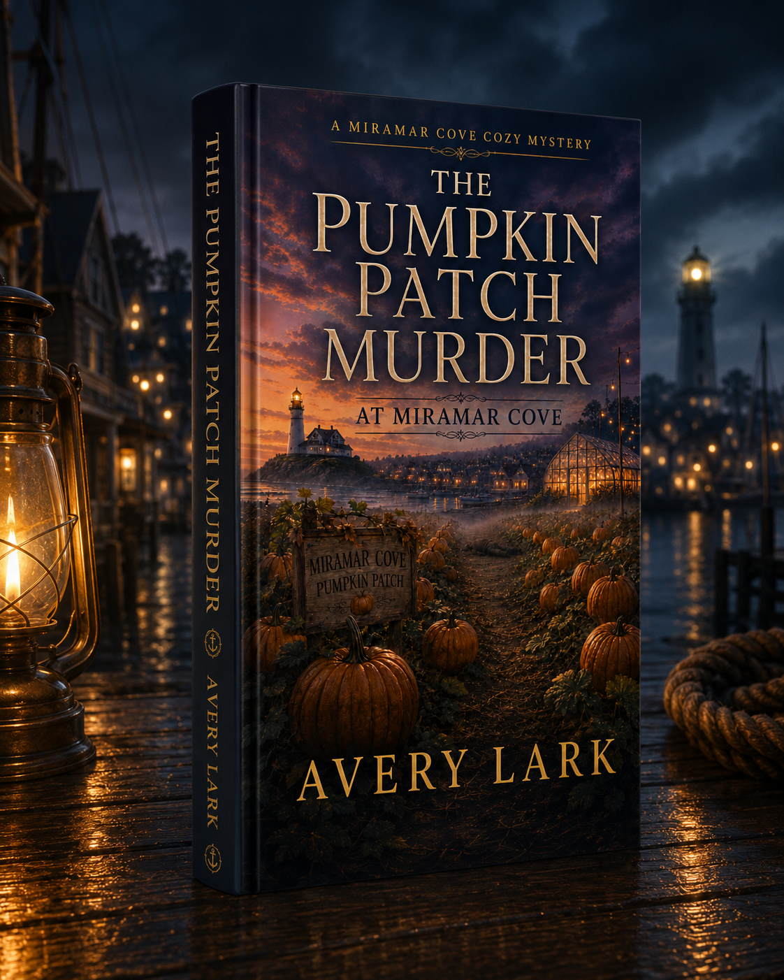 The Pumpkin Patch Murder at Miramar Cove, Book Three of the Miramar Cove Cozy Mystery Series by Avery Lark.